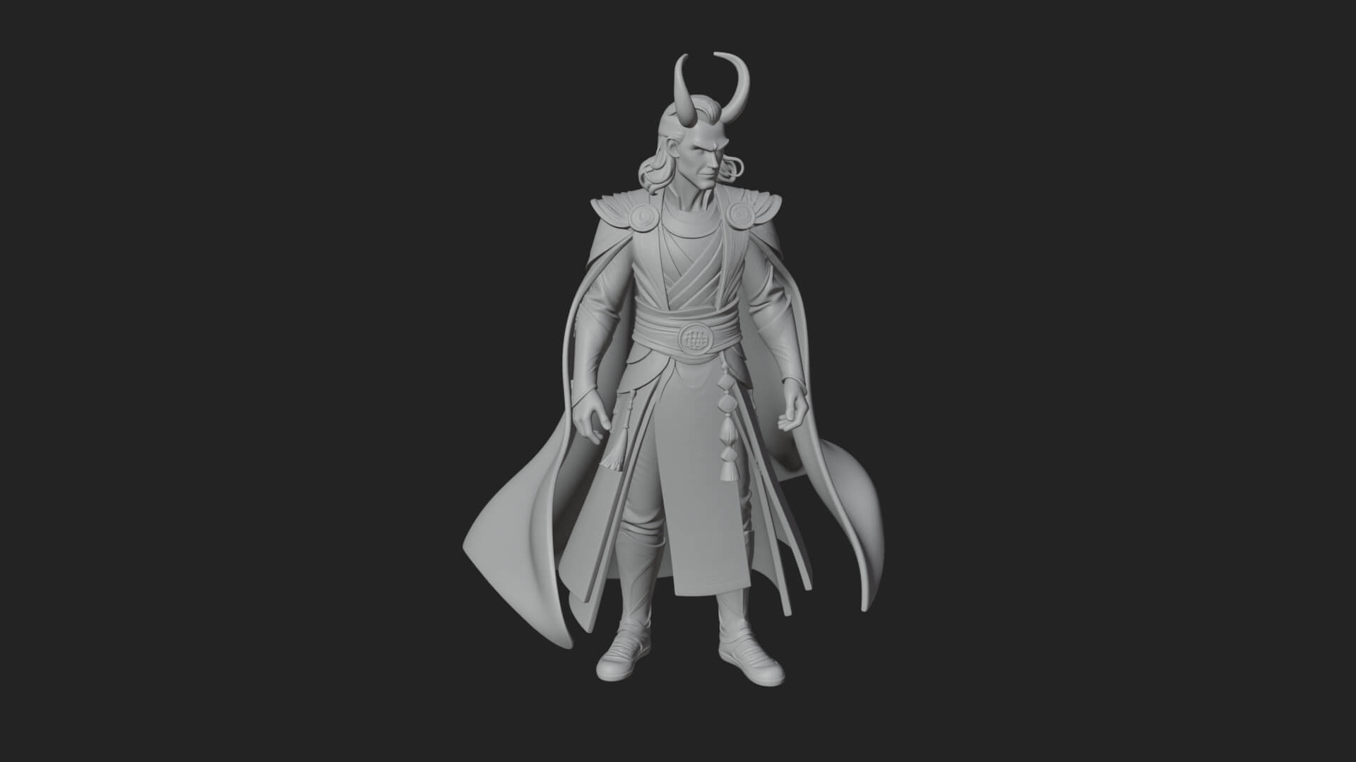 Horned Trickster God Statue Design 7 3D Print Model 3D Model