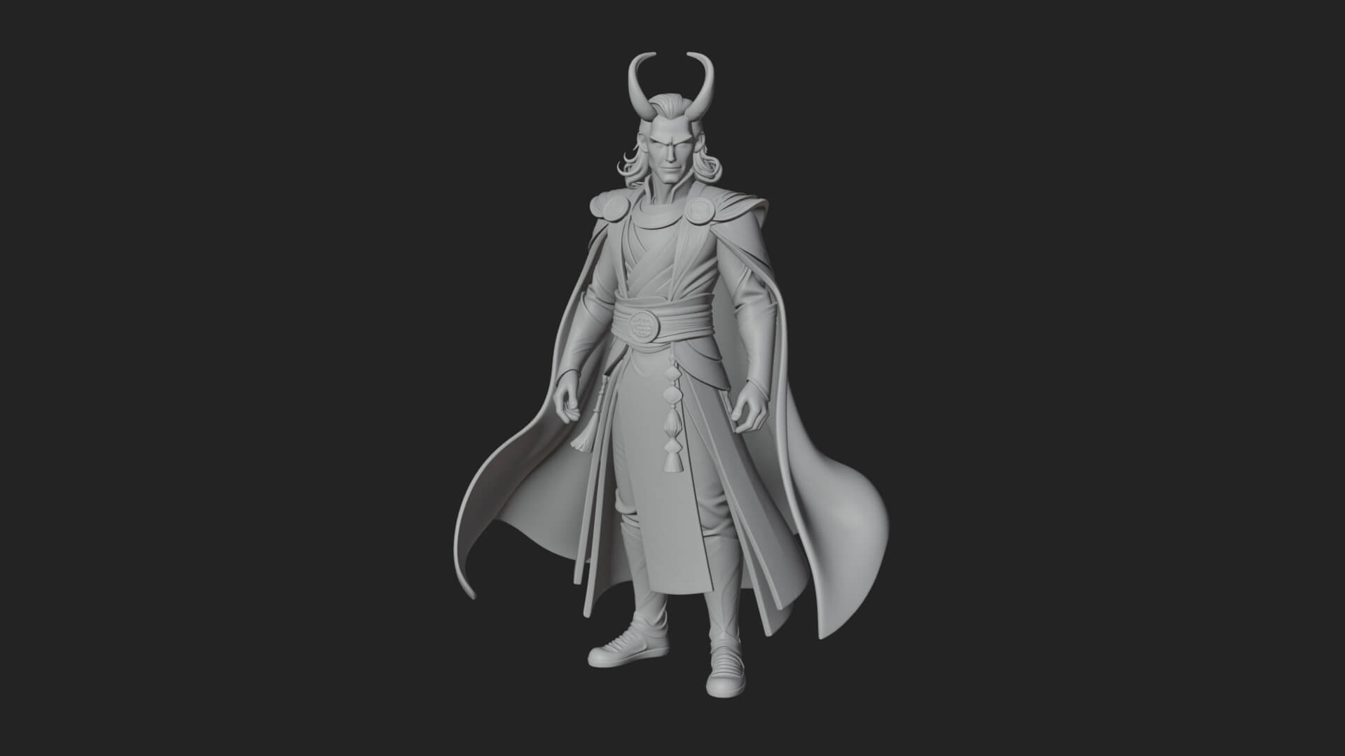 Horned Trickster God Statue Design 7 3D Print Model 3D Model