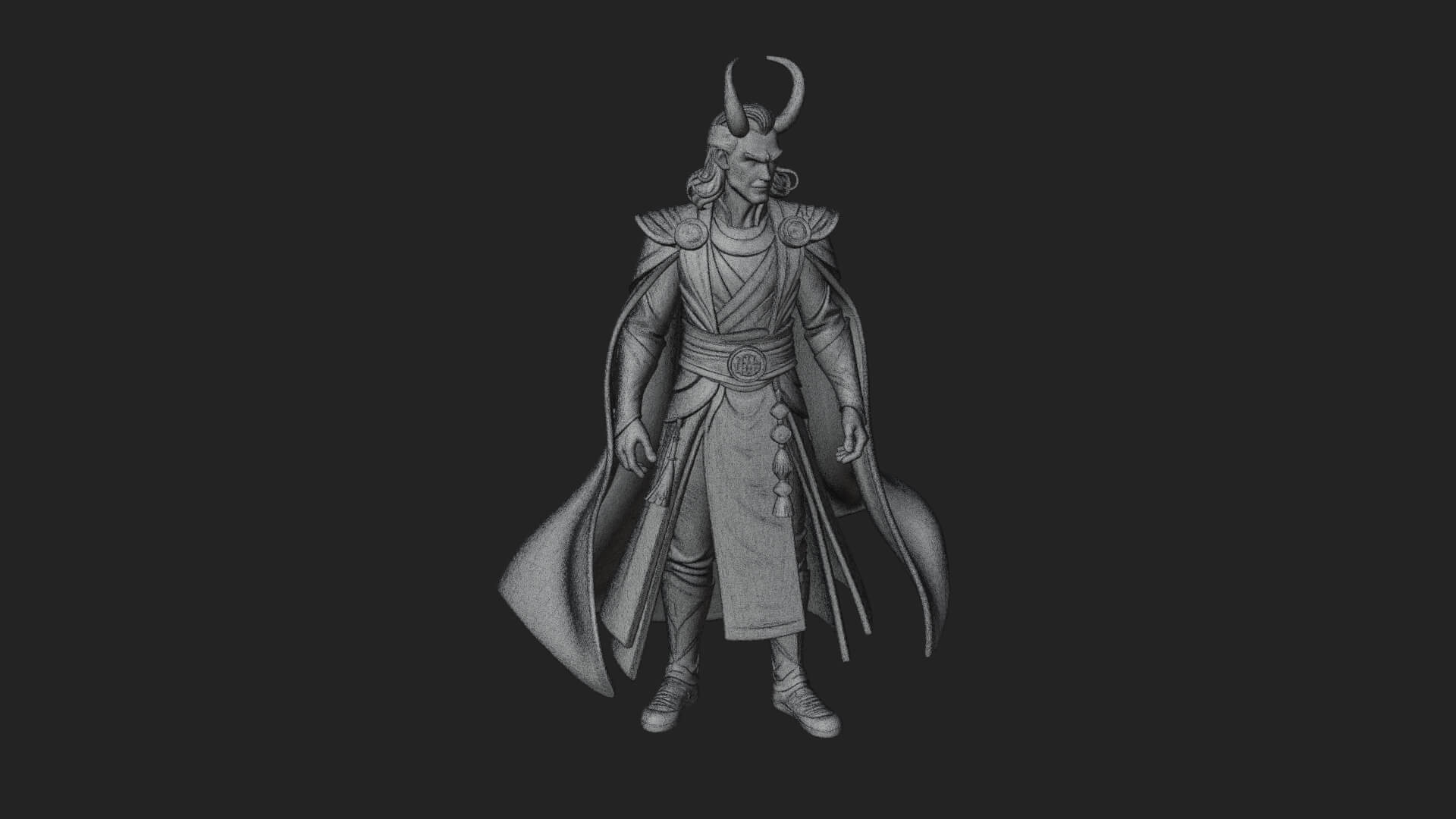 Horned Trickster God Statue Design 7 3D Print Model 3D Model