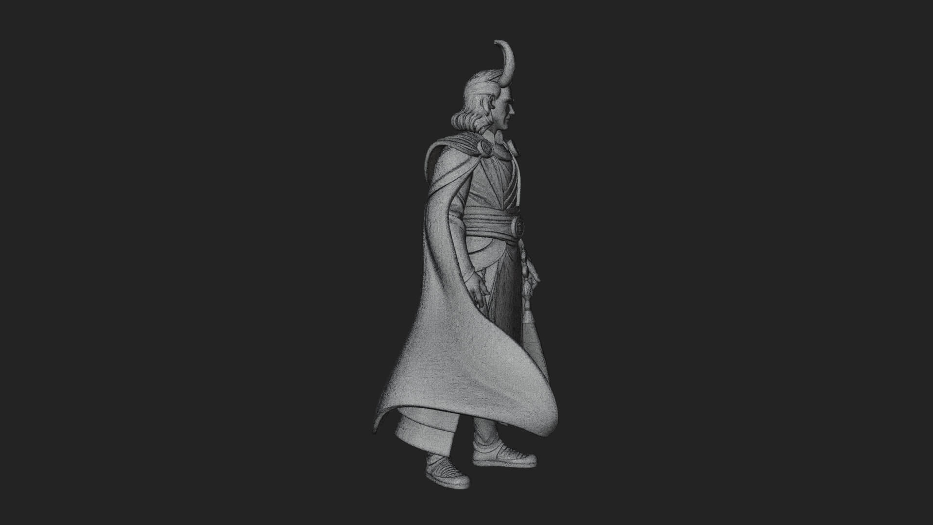 Horned Trickster God Statue Design 7 3D Print Model 3D Model