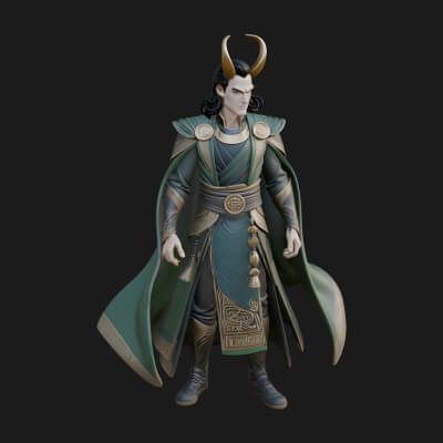 Horned Trickster God Statue Design 7 3D Print Model