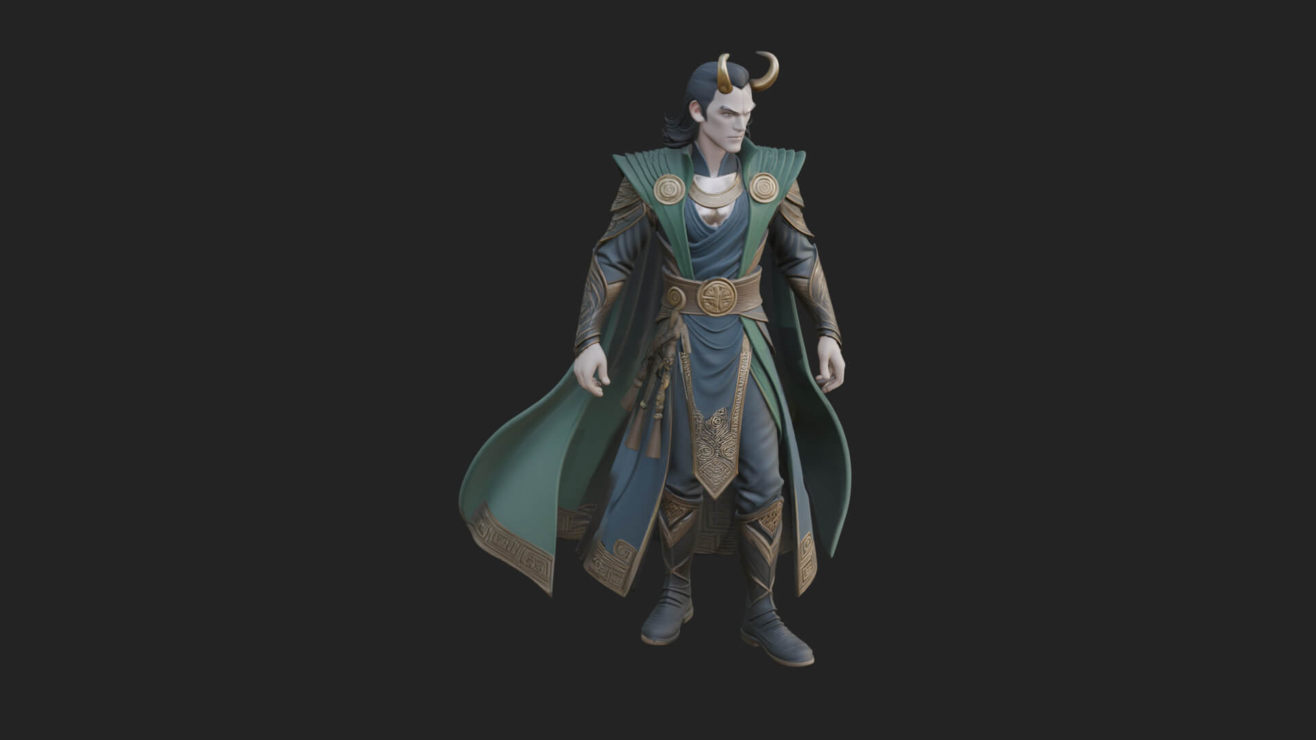 Horned Trickster God Statue Design 8 3d Print Model 3D Model