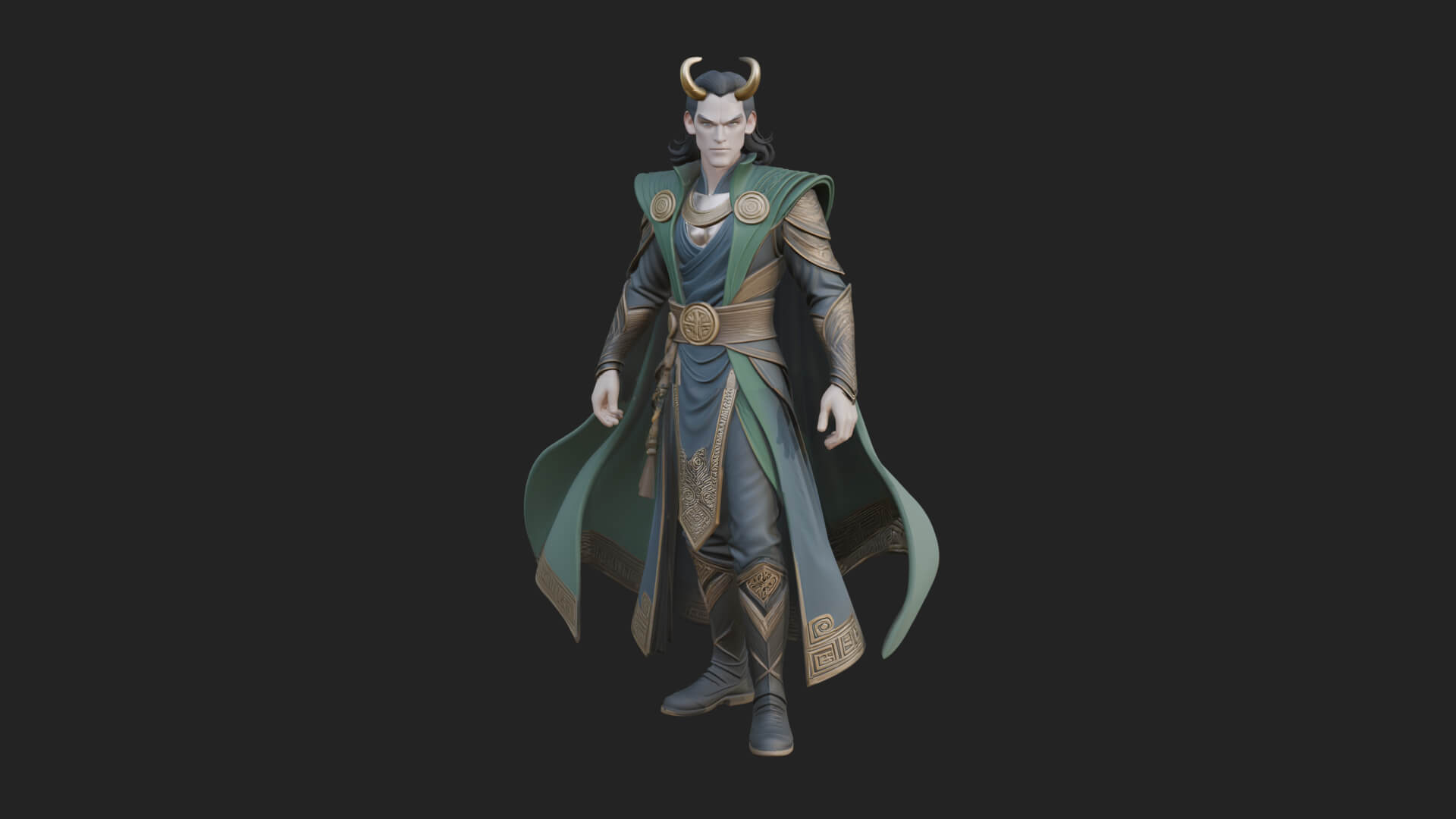 Horned Trickster God Statue Design 8 3d Print Model 3D Model