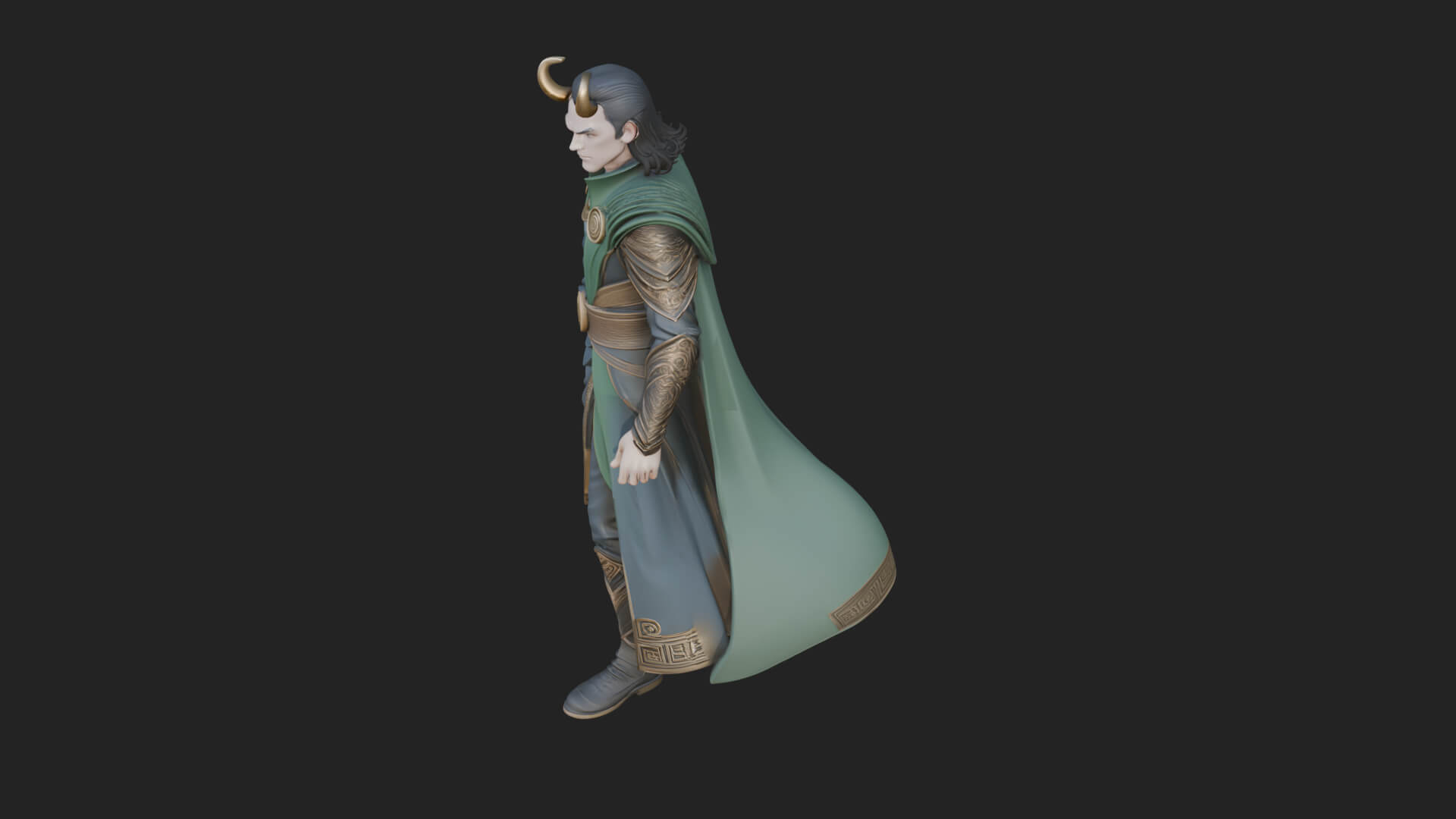 Horned Trickster God Statue Design 8 3d Print Model 3D Model