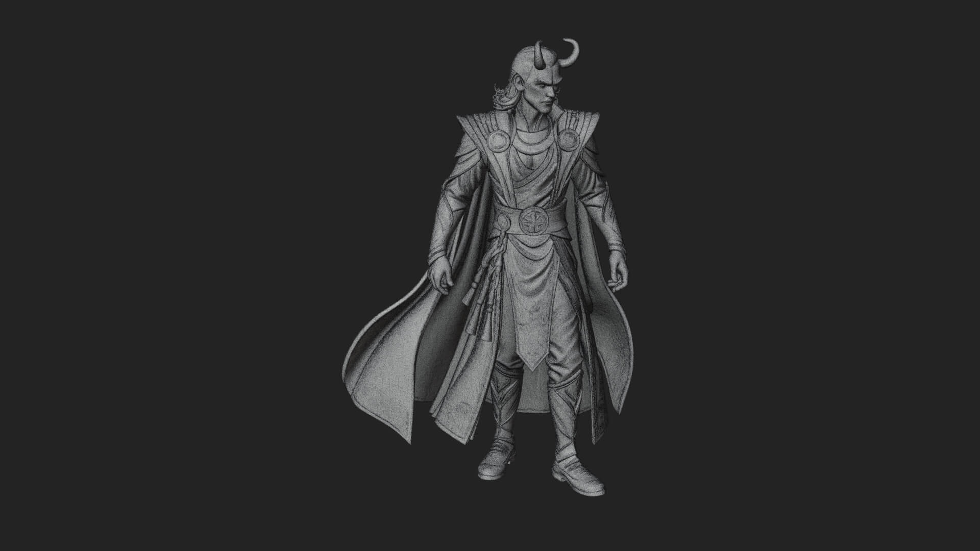 Horned Trickster God Statue Design 8 3d Print Model 3D Model