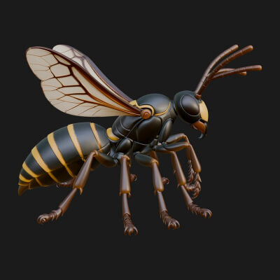 Hornet Wasp Statue Design 10 3D Print Model