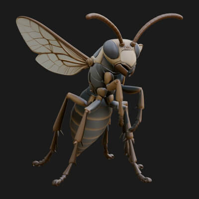 Hornet Wasp Statue Design 11 3D Print Model