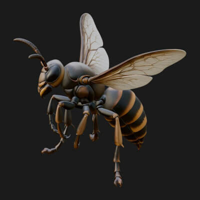 Hornet Wasp Statue Design 12 3d Print Model