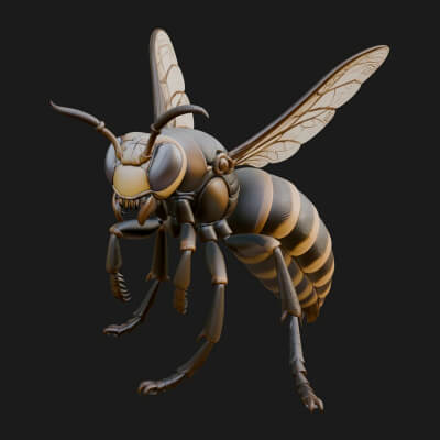 Hornet Wasp Statue Design 2 3D Print Model