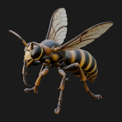 Hornet Wasp Statue Design 5 3D Print Model