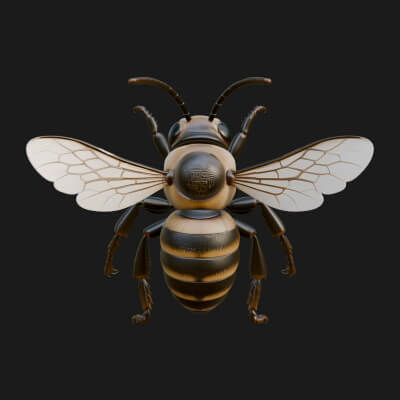 Hornet Wasp Statue Design 6 3D Print Model