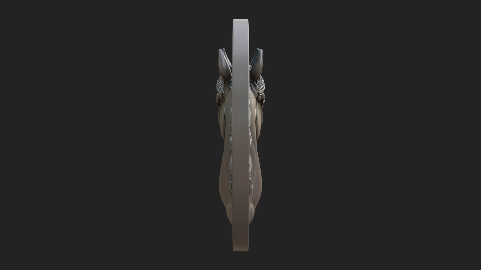 Horse Head Oval Relief Plaque Design 2 3D Print Model 3D Model
