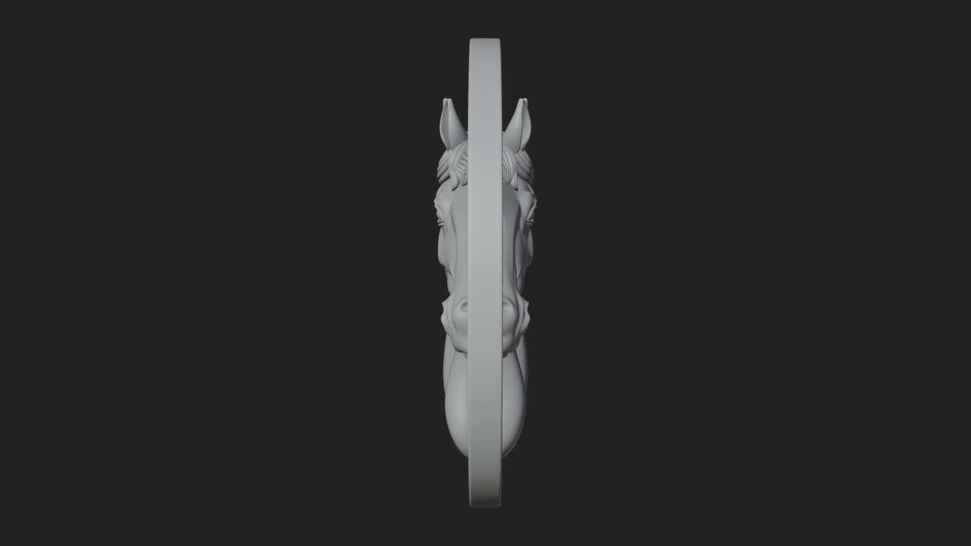 Horse Head Oval Relief Plaque Design 2 3D Print Model 3D Model