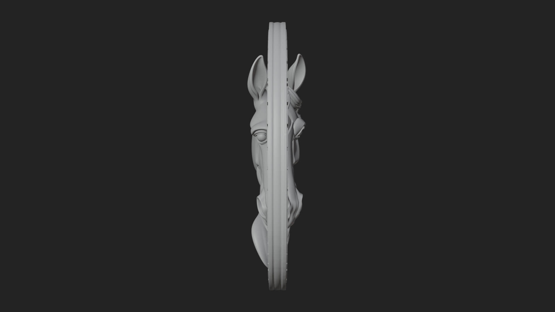 Horse Head Oval Relief Plaque Design 3 3D Print Model 3D Model