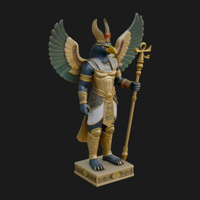 Horus Egyptian God Statue Design 12 3D Print Model