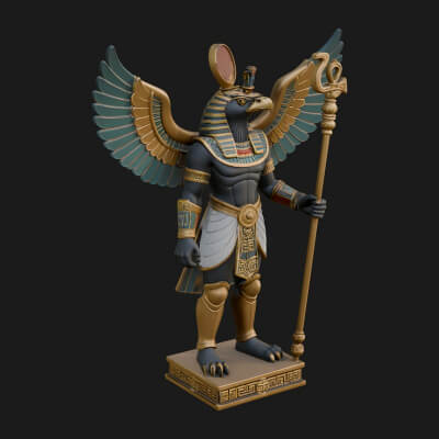 Horus Egyptian God Statue Design 13 3D Print Model