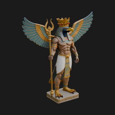 Horus Egyptian God Statue Design 14 3D Print Model