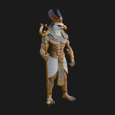 Horus Egyptian God Statue Design 20 3D Print Model