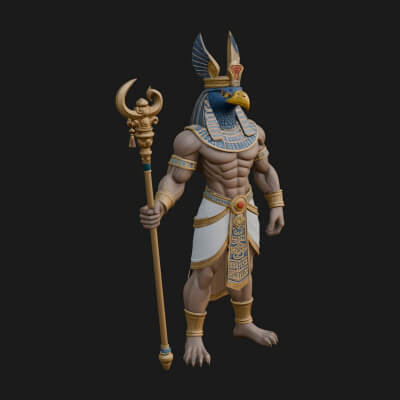 Horus Egyptian God Statue Design 21 3D Print Model