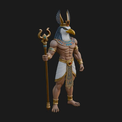 Horus Egyptian God Statue Design 22 3D Print Model