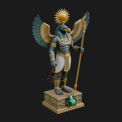 Horus Egyptian God Statue Design 8 3D Print Model