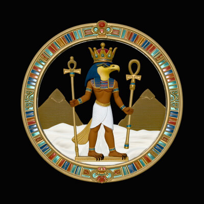 Horus Relief Medallion Pendant Design 1 3D Print Model