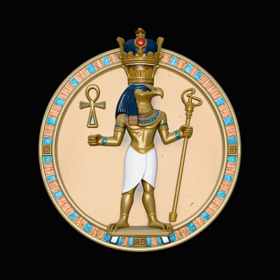 Horus Relief Medallion Pendant Design 3 3D Print Model