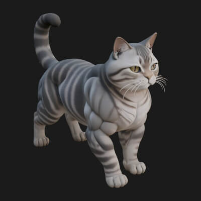 House Cat Statue Design 1 3D Print Model