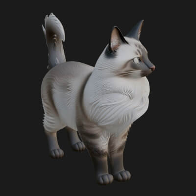 House Cat Statue Design 10 3D Print Model