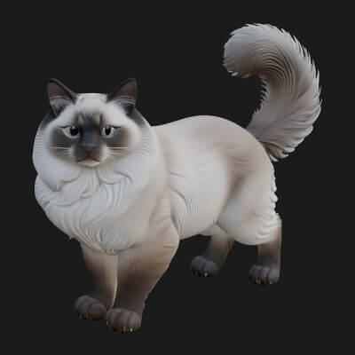 House Cat Statue Design 11 3D Print Model