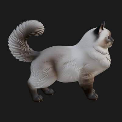 House Cat Statue Design 13 3D Print Model