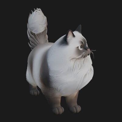 House Cat Statue Design 14 3D Print Model