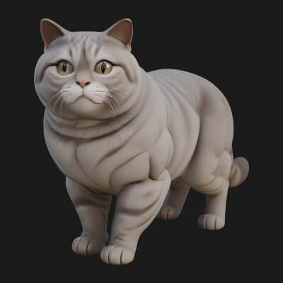 House Cat Statue Design 15 3D Print Model