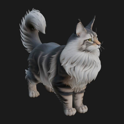 House Cat Statue Design 16 3D Print Model