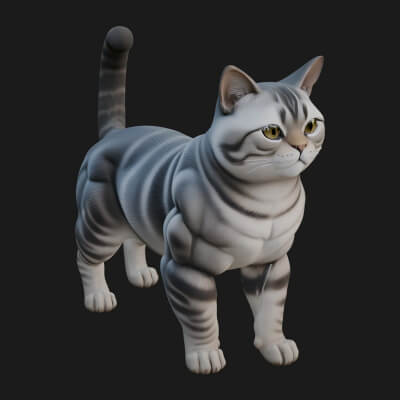 House Cat Statue Design 17 3D Print Model