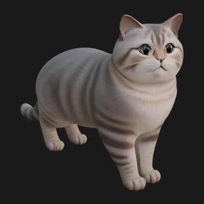 House Cat Statue Design 18 3D Print Model