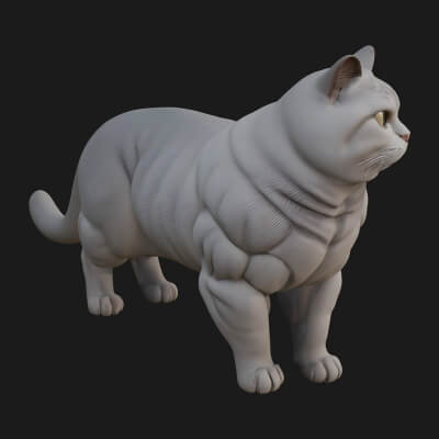 House Cat Statue Design 19 3D Print Model