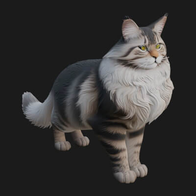 House Cat Statue Design 2 3D Print Model