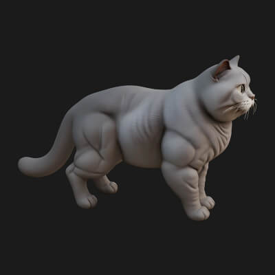 House Cat Statue Design 20 3D Print Model