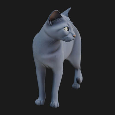 House Cat Statue Design 21 3D Print Model