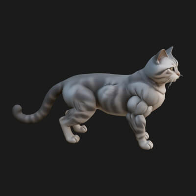 House Cat Statue Design 22 3D Print Model