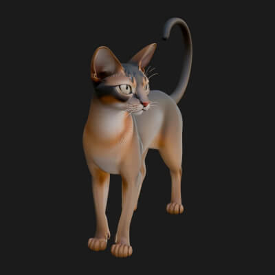 House Cat Statue Design 24 3D Print Model