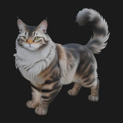 House Cat Statue Design 25 3D Print Model