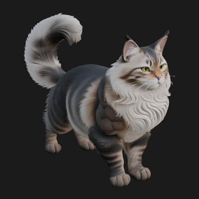 House Cat Statue Design 26 3D Print Model