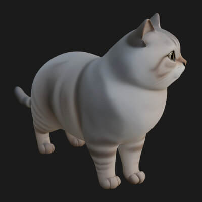 House Cat Statue Design 27 3D Print Model