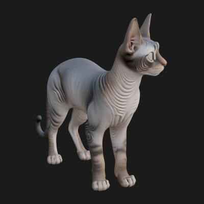 House Cat Statue Design 28 3D Print Model