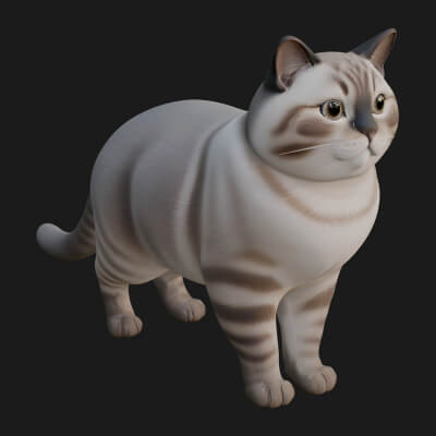House Cat Statue Design 3 3D Print Model