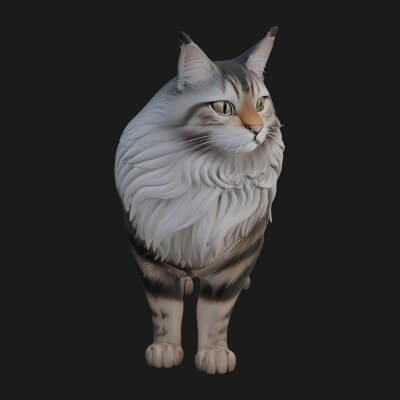 House Cat Statue Design 30 3D Print Model