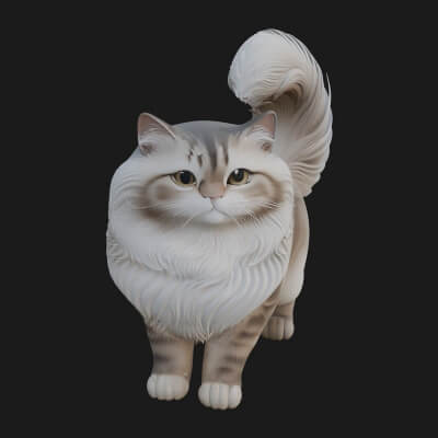 House Cat Statue Design 32 3D Print Model