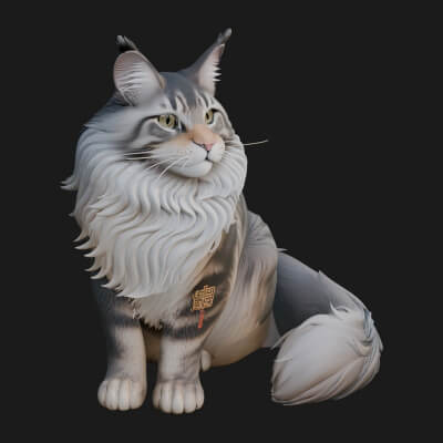 House Cat Statue Design 34 3D Print Model